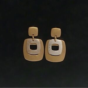 Elegant Gold and Silver Geometric Earrings